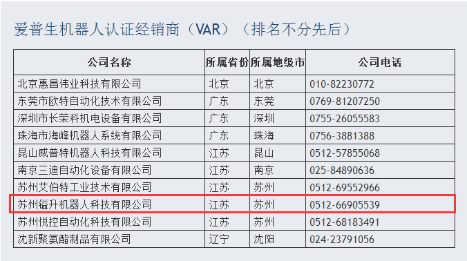 愛普生機器人認證經(jīng)銷商--蘇州鎰升機器人